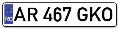 Placuta inmatriculare numar auto  AR-467-GKO, AR 467 GKO, AR467GKO