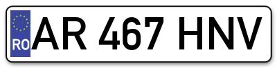 Placuta inmatriculare numar auto  AR-467-HNV, AR 467 HNV, AR467HNV