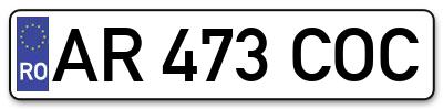 Placuta inmatriculare numar auto  AR-473-COC, AR 473 COC, AR473COC