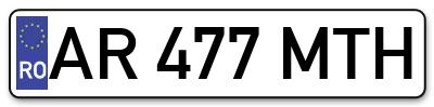 Placuta inmatriculare numar auto  AR-477-MTH, AR 477 MTH, AR477MTH