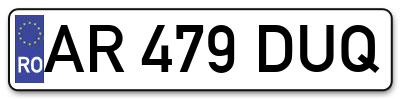 Placuta inmatriculare numar auto  AR-479-DUQ, AR 479 DUQ, AR479DUQ