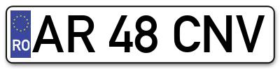 Placuta inmatriculare numar auto  AR-48-CNV, AR 48 CNV, AR48CNV