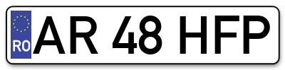 Placuta inmatriculare numar auto  AR-48-HFP, AR 48 HFP, AR48HFP