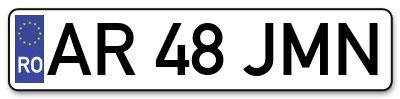 Placuta inmatriculare numar auto  AR-48-JMN, AR 48 JMN, AR48JMN