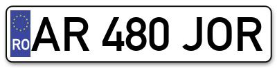 Placuta inmatriculare numar auto  AR-480-JOR, AR 480 JOR, AR480JOR