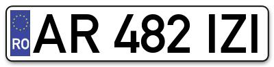 Placuta inmatriculare numar auto  AR-482-IZI, AR 482 IZI, AR482IZI