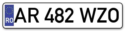 Placuta inmatriculare numar auto  AR-482-WZO, AR 482 WZO, AR482WZO