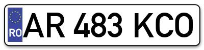 Placuta inmatriculare numar auto  AR-483-KCO, AR 483 KCO, AR483KCO