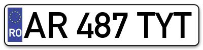 Placuta inmatriculare numar auto  AR-487-TYT, AR 487 TYT, AR487TYT
