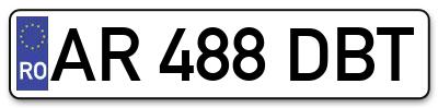 Placuta inmatriculare numar auto  AR-488-DBT, AR 488 DBT, AR488DBT