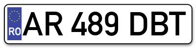 Placuta inmatriculare numar auto  AR-489-DBT, AR 489 DBT, AR489DBT