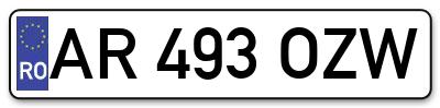 Placuta inmatriculare numar auto  AR-493-OZW, AR 493 OZW, AR493OZW