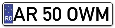Placuta inmatriculare numar auto  AR-50-OWM, AR 50 OWM, AR50OWM