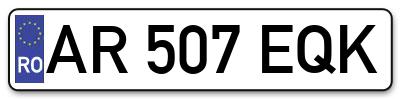 Placuta inmatriculare numar auto  AR-507-EQK, AR 507 EQK, AR507EQK