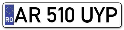 Placuta inmatriculare numar auto  AR-510-UYP, AR 510 UYP, AR510UYP