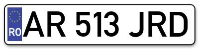 Placuta inmatriculare numar auto  AR-513-JRD, AR 513 JRD, AR513JRD
