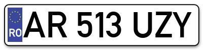 Placuta inmatriculare numar auto  AR-513-UZY, AR 513 UZY, AR513UZY