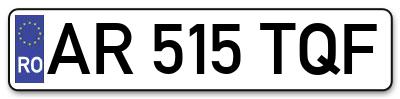 Placuta inmatriculare numar auto  AR-515-TQF, AR 515 TQF, AR515TQF