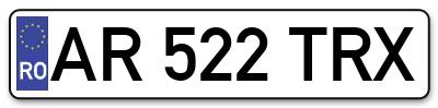 Placuta inmatriculare numar auto  AR-522-TRX, AR 522 TRX, AR522TRX