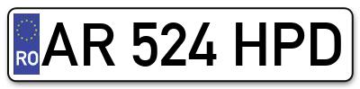 Placuta inmatriculare numar auto  AR-524-HPD, AR 524 HPD, AR524HPD