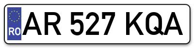 Placuta inmatriculare numar auto  AR-527-KQA, AR 527 KQA, AR527KQA