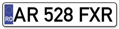 Placuta inmatriculare numar auto  AR-528-FXR, AR 528 FXR, AR528FXR