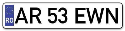 Placuta inmatriculare numar auto  AR-53-EWN, AR 53 EWN, AR53EWN