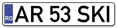 Placuta inmatriculare numar auto  AR-53-SKI, AR 53 SKI, AR53SKI