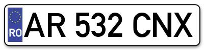 Placuta inmatriculare numar auto  AR-532-CNX, AR 532 CNX, AR532CNX