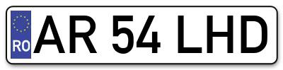 Placuta inmatriculare numar auto  AR-54-LHD, AR 54 LHD, AR54LHD