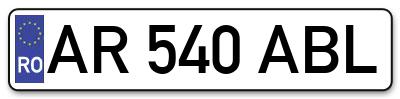 Placuta inmatriculare numar auto  AR-540-ABL, AR 540 ABL, AR540ABL