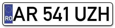 Placuta inmatriculare numar auto  AR-541-UZH, AR 541 UZH, AR541UZH