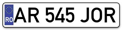 Placuta inmatriculare numar auto  AR-545-JOR, AR 545 JOR, AR545JOR