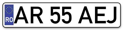 Placuta inmatriculare numar auto  AR-55-AEJ, AR 55 AEJ, AR55AEJ