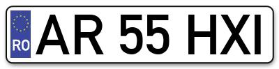 Placuta inmatriculare numar auto  AR-55-HXI, AR 55 HXI, AR55HXI