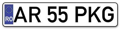 Placuta inmatriculare numar auto  AR-55-PKG, AR 55 PKG, AR55PKG