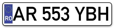 Placuta inmatriculare numar auto  AR-553-YBH, AR 553 YBH, AR553YBH