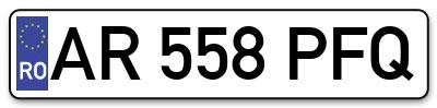 Placuta inmatriculare numar auto  AR-558-PFQ, AR 558 PFQ, AR558PFQ