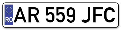 Placuta inmatriculare numar auto  AR-559-JFC, AR 559 JFC, AR559JFC