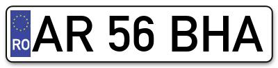 Placuta inmatriculare numar auto  AR-56-BHA, AR 56 BHA, AR56BHA