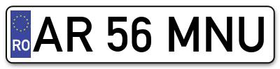 Placuta inmatriculare numar auto  AR-56-MNU, AR 56 MNU, AR56MNU