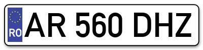 Placuta inmatriculare numar auto  AR-560-DHZ, AR 560 DHZ, AR560DHZ