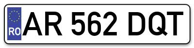 Placuta inmatriculare numar auto  AR-562-DQT, AR 562 DQT, AR562DQT