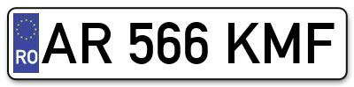 Placuta inmatriculare numar auto  AR-566-KMF, AR 566 KMF, AR566KMF