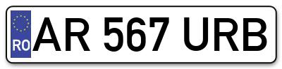 Placuta inmatriculare numar auto  AR-567-URB, AR 567 URB, AR567URB