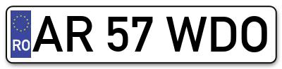 Placuta inmatriculare numar auto  AR-57-WDO, AR 57 WDO, AR57WDO