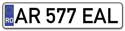 Placuta inmatriculare numar auto  AR-577-EAL, AR 577 EAL, AR577EAL