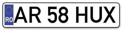 Placuta inmatriculare numar auto  AR-58-HUX, AR 58 HUX, AR58HUX