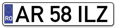 Placuta inmatriculare numar auto  AR-58-ILZ, AR 58 ILZ, AR58ILZ