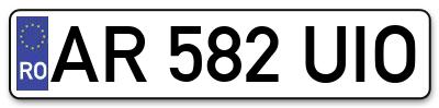 Placuta inmatriculare numar auto  AR-582-UIO, AR 582 UIO, AR582UIO